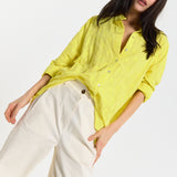 Yellow Textured Relaxed Shirt