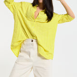 Yellow Textured Relaxed Shirt