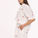 White Strawberry Cotton Co-Ord Set