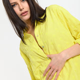 Yellow Textured Relaxed Shirt
