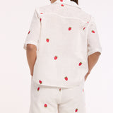 White Strawberry Cotton Co-Ord Set