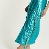 House Of Holland Metallic Blue Midi Skirt