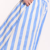Striped Cotton Midi Skirt with Buttons