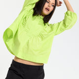 Lime Pop Frill Detail Blouse