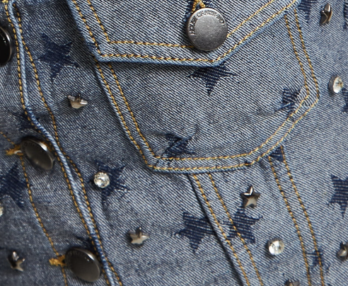 Star print 2025 denim jacket