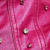 House of Holland Hot Pink Studded Corset Top