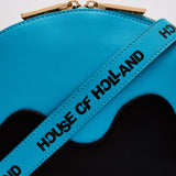 House Of Holland Cross Body Bag In Royal Blue Printed Logo