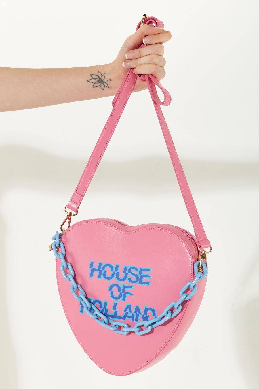 Radley pink heart shaped bag in collaboration with the British