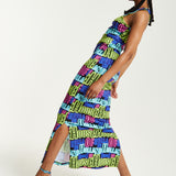 House of Holland Printed Multicolour Maxi Dress With Cut Out Details