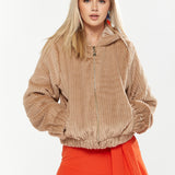 House Of Holland Ribbed Faux Fur Jacket
