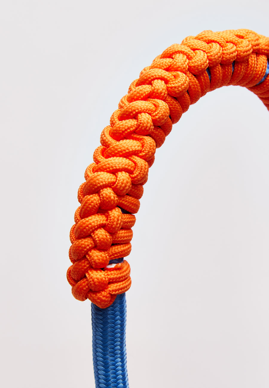 House Of Holland Saddle Bag In Orange And Blue With Quilted Logo