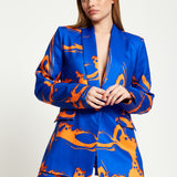 House Of Holland Marble Print Blazer in Blue And Orange