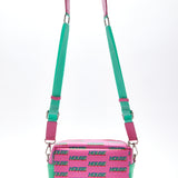 House Of Holland Cross Body Bag In Pink And Mint With ‘House’ Print