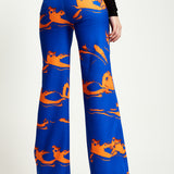 House Of Holland Marble Print Trousers in Blue And Orange