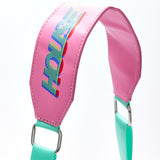 House Of Holland Cross Body Bag In Pink And Mint With ‘House’ Print