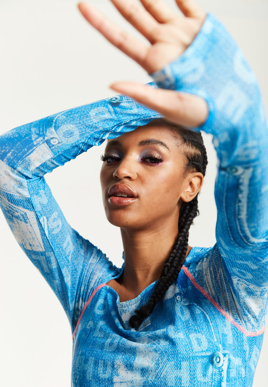 Nike long sleeve blue mini dress sale