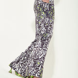 House Of Holland Abstract Print Wide Leg Trousers