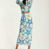 House of Holland Star Print Maxi Dress With Cut Out Details