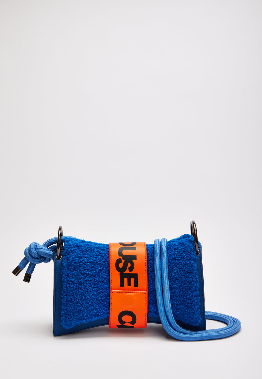 House Of Holland Cross Body Bag In Teddy Dark Blue And Orange
