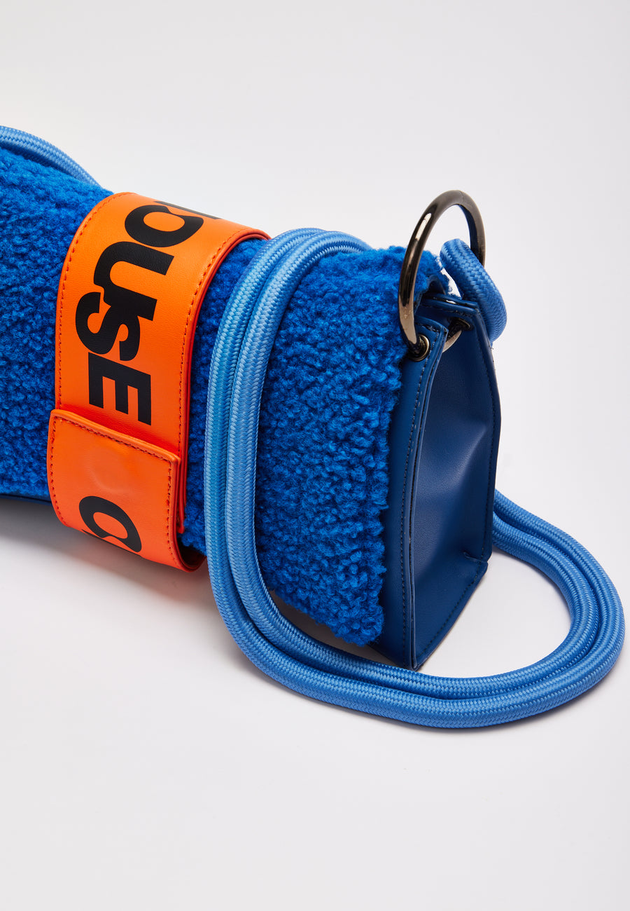 House Of Holland Cross Body Bag In Teddy Dark Blue And Orange