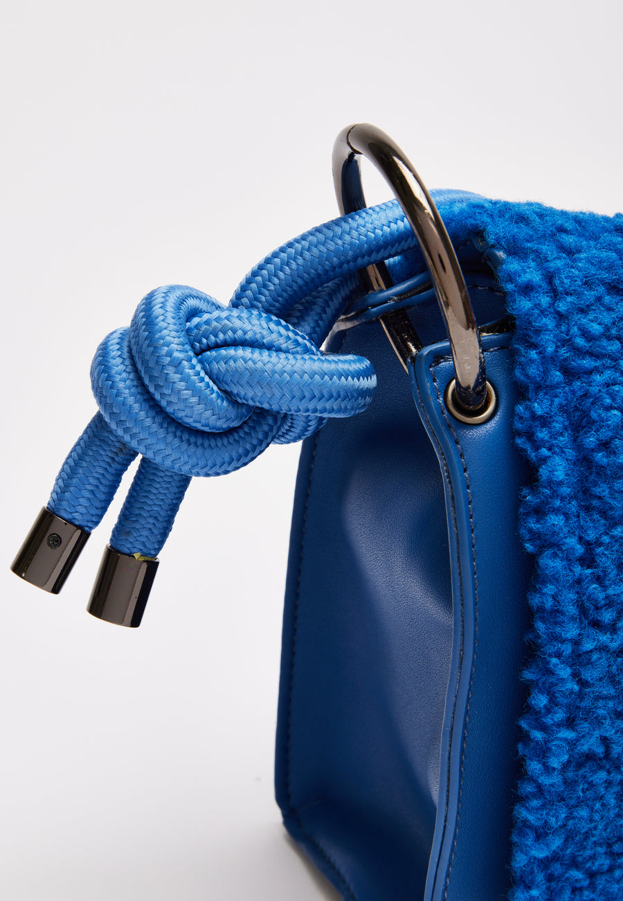 House Of Holland Cross Body Bag In Teddy Dark Blue And Orange