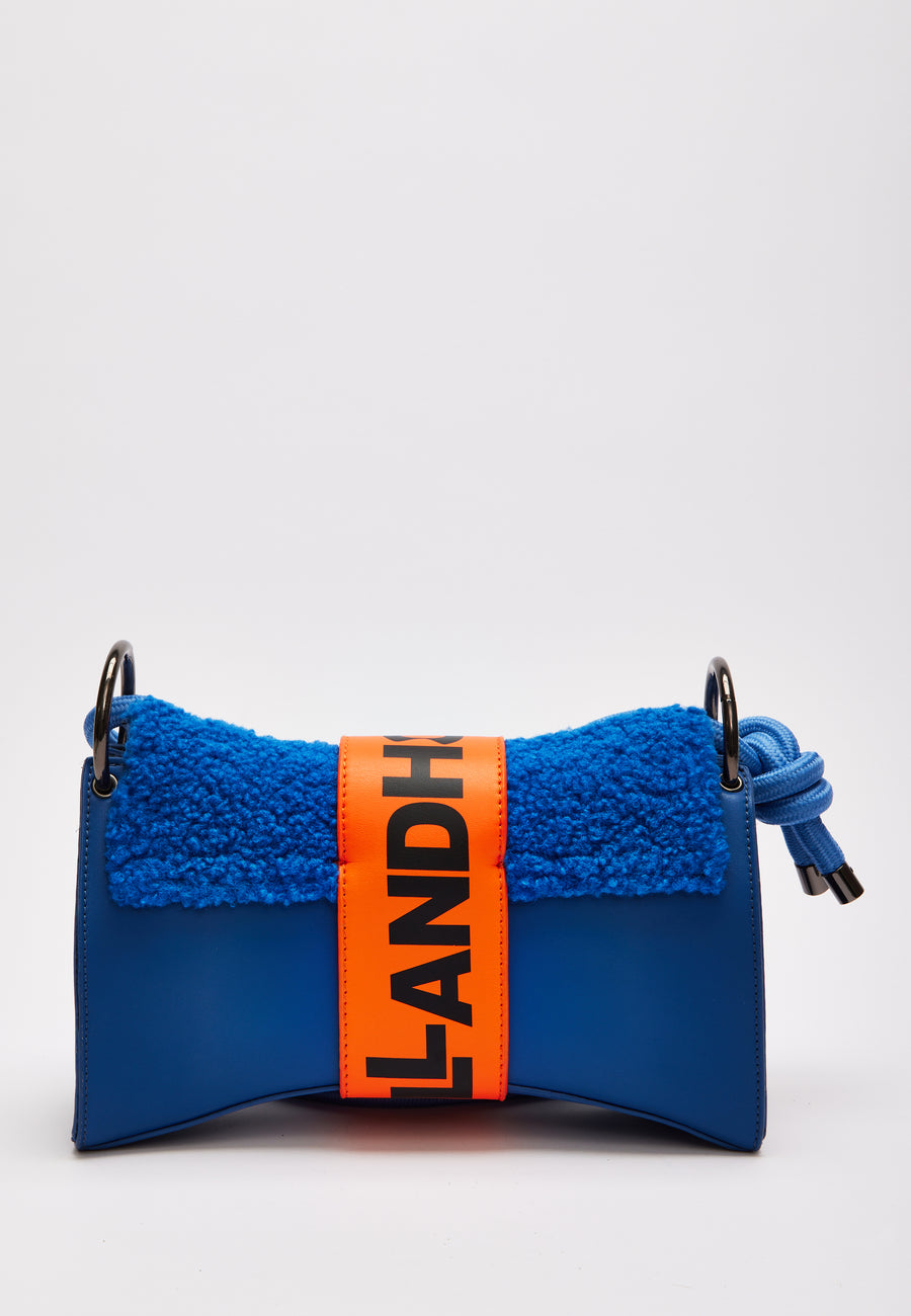 House Of Holland Cross Body Bag In Teddy Dark Blue And Orange