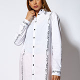 House of Holland Monogram Print Long Sleeve Shirt