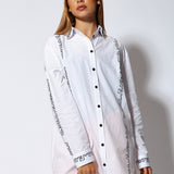 House of Holland Monogram Print White Shirt