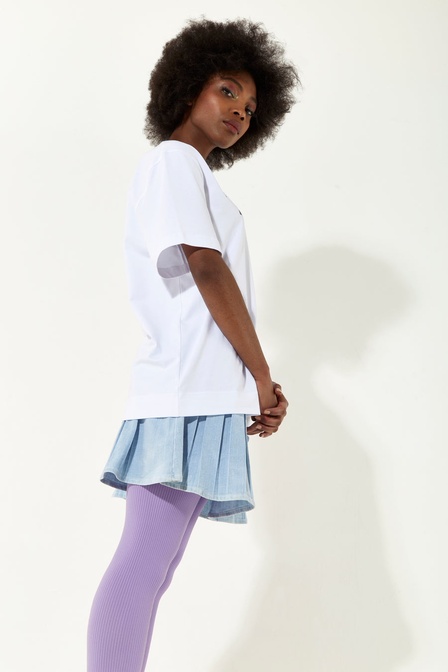 House Of Holland White Transfer Printed T-shirt With A Small Spot 3D Detail