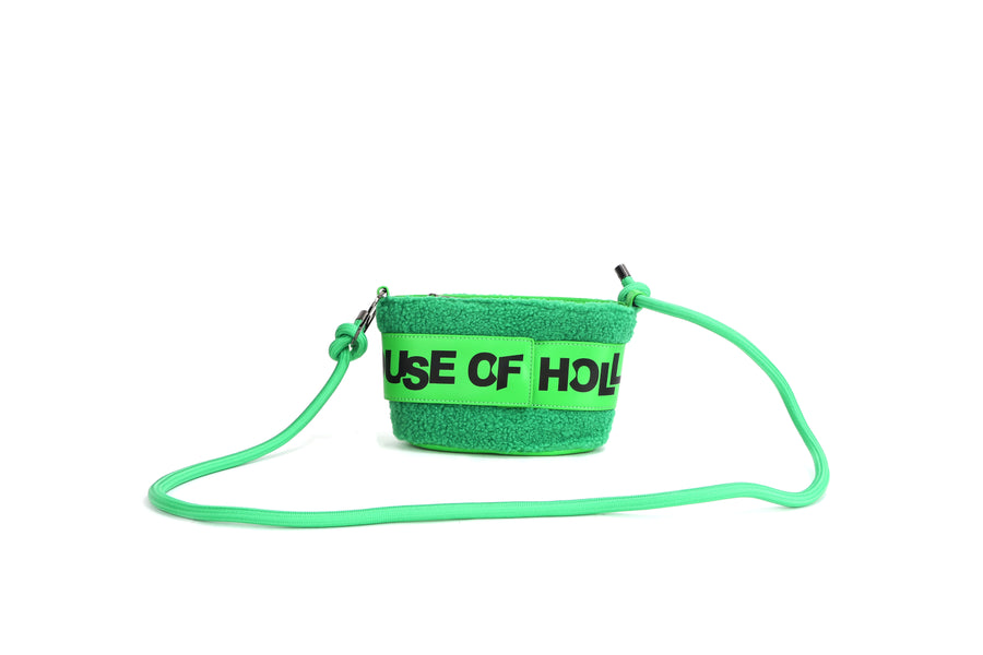 House Of Holland Teddy Bucket Cross Body Bag In Green