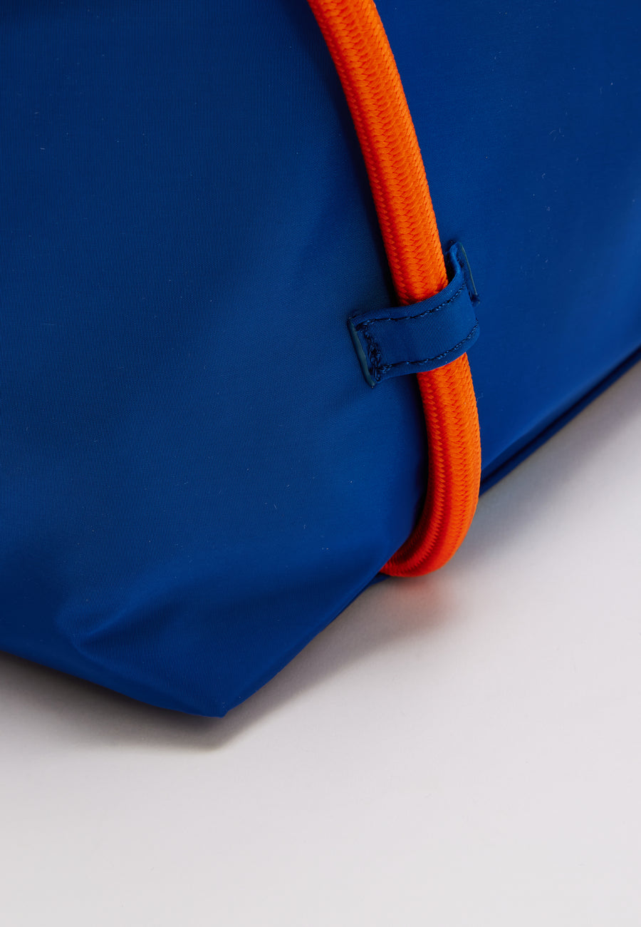 House Of Holland Tote Bag With Quilted Logo In Orange And Royal Blue