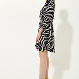 House of Holland Abstract Animal Printed Wrap Front Mini Dress