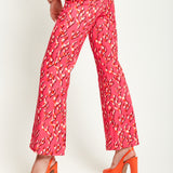 House Of Holland Pink Flame Clashing Colours Flared Trousers