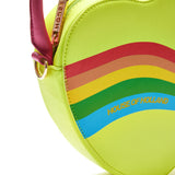 House Of Holland Heart Shape Cross Body Bag In Lime, Pink And Rainbow