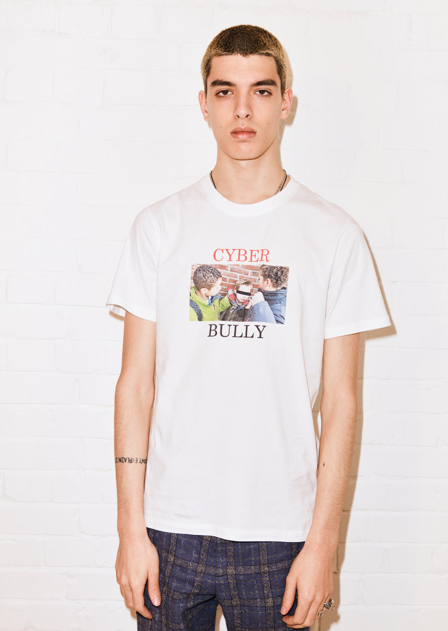 @eddieeddiebybillytommy 'Cyber Bully' White Tee