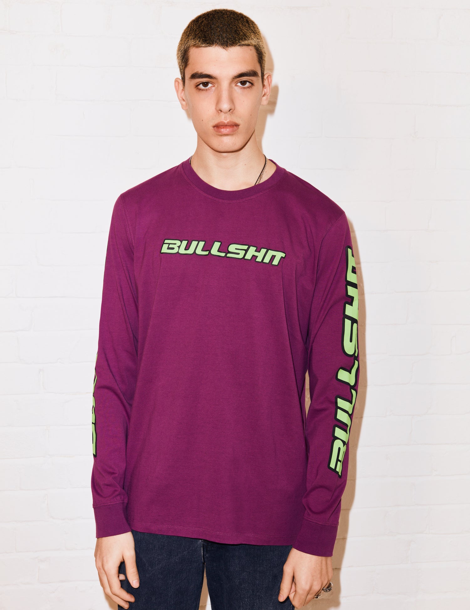 @hattiestewart 'Bullshit' Purple Long Sleeve Tee by House of Holland