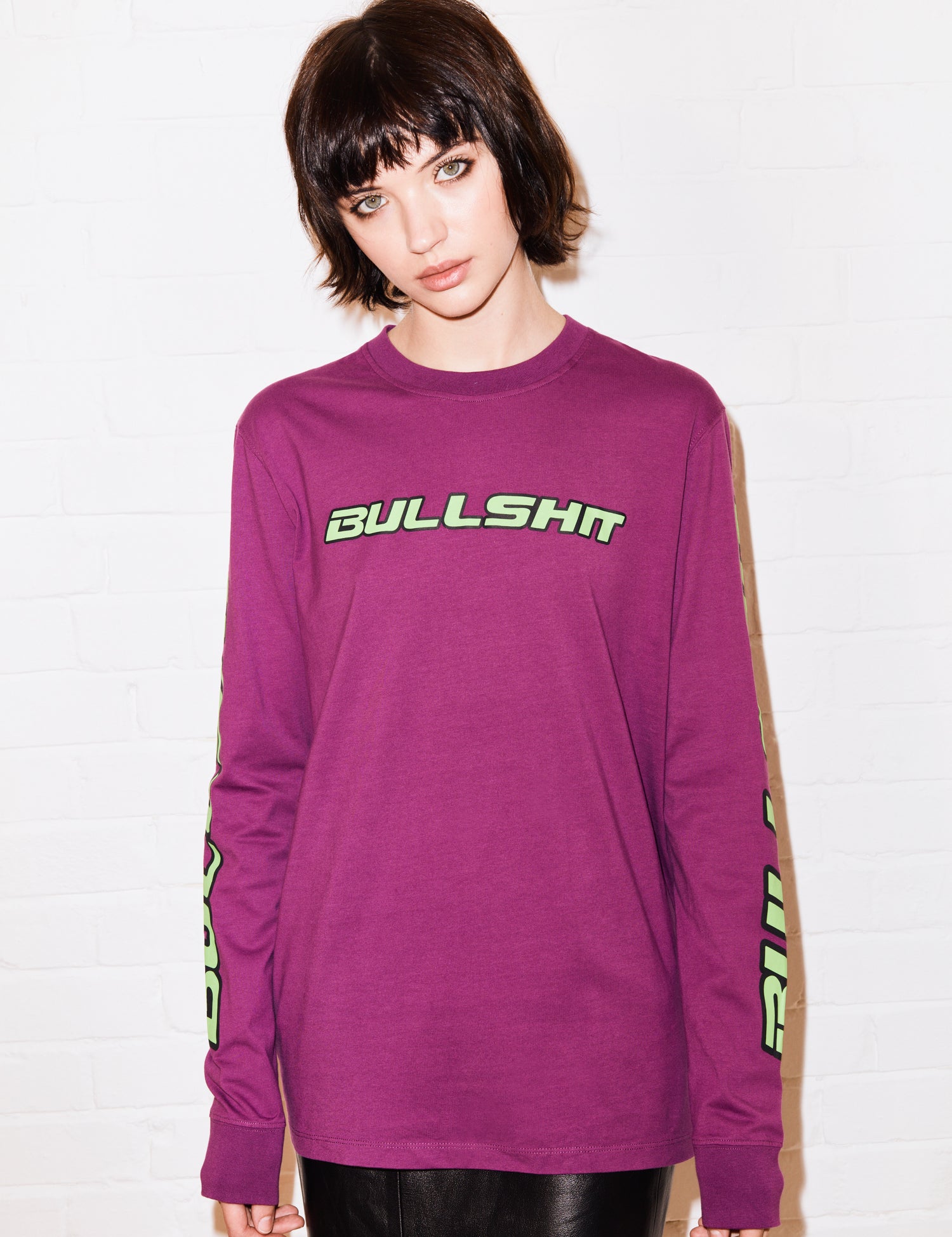 @hattiestewart 'Bullshit' Purple Long Sleeve Tee by House of Holland