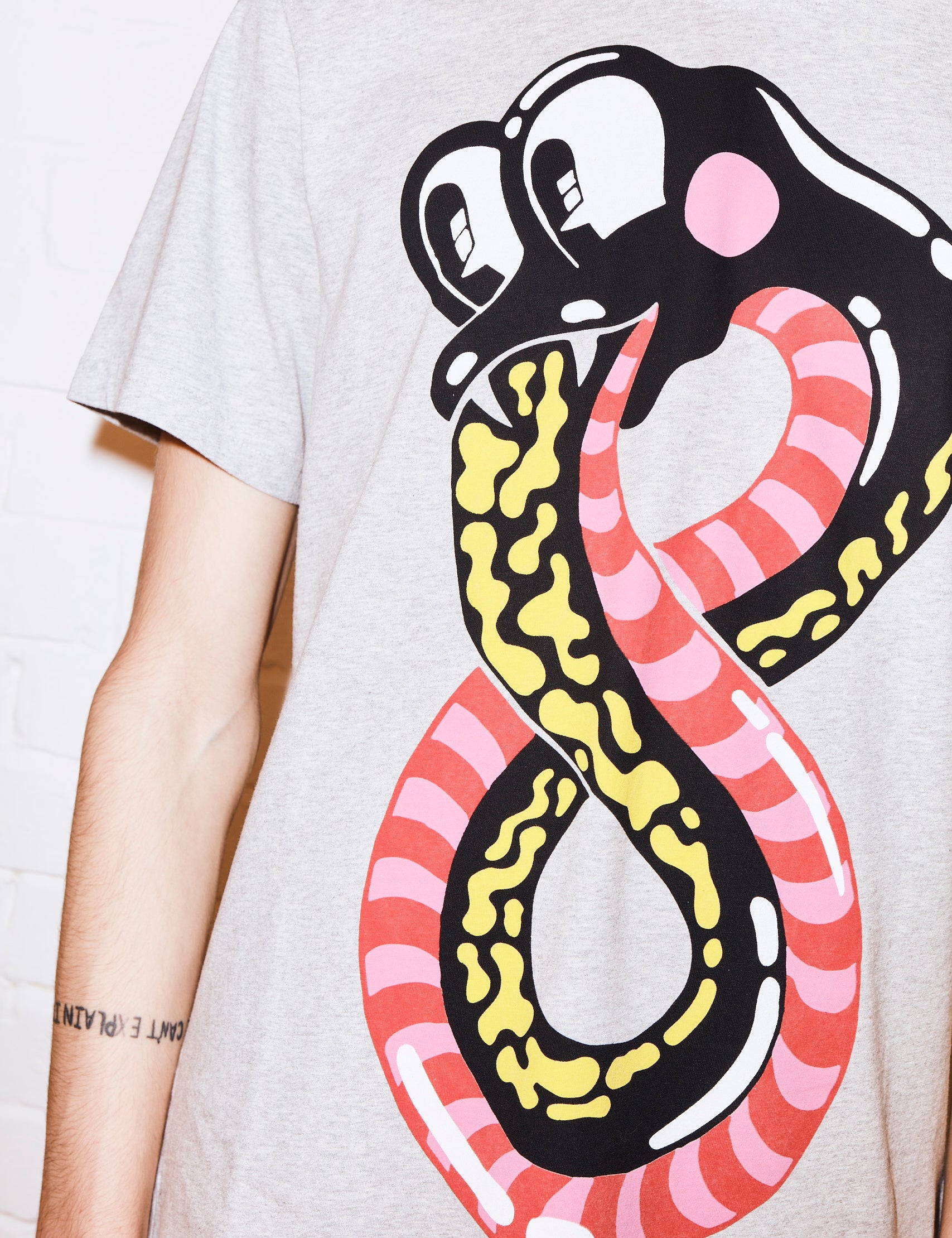 @hattiestewart 'Snake' Grey Graphic Tee by House of Holland