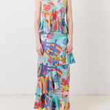 House of Holland Nova Print Satin Maxi Dress