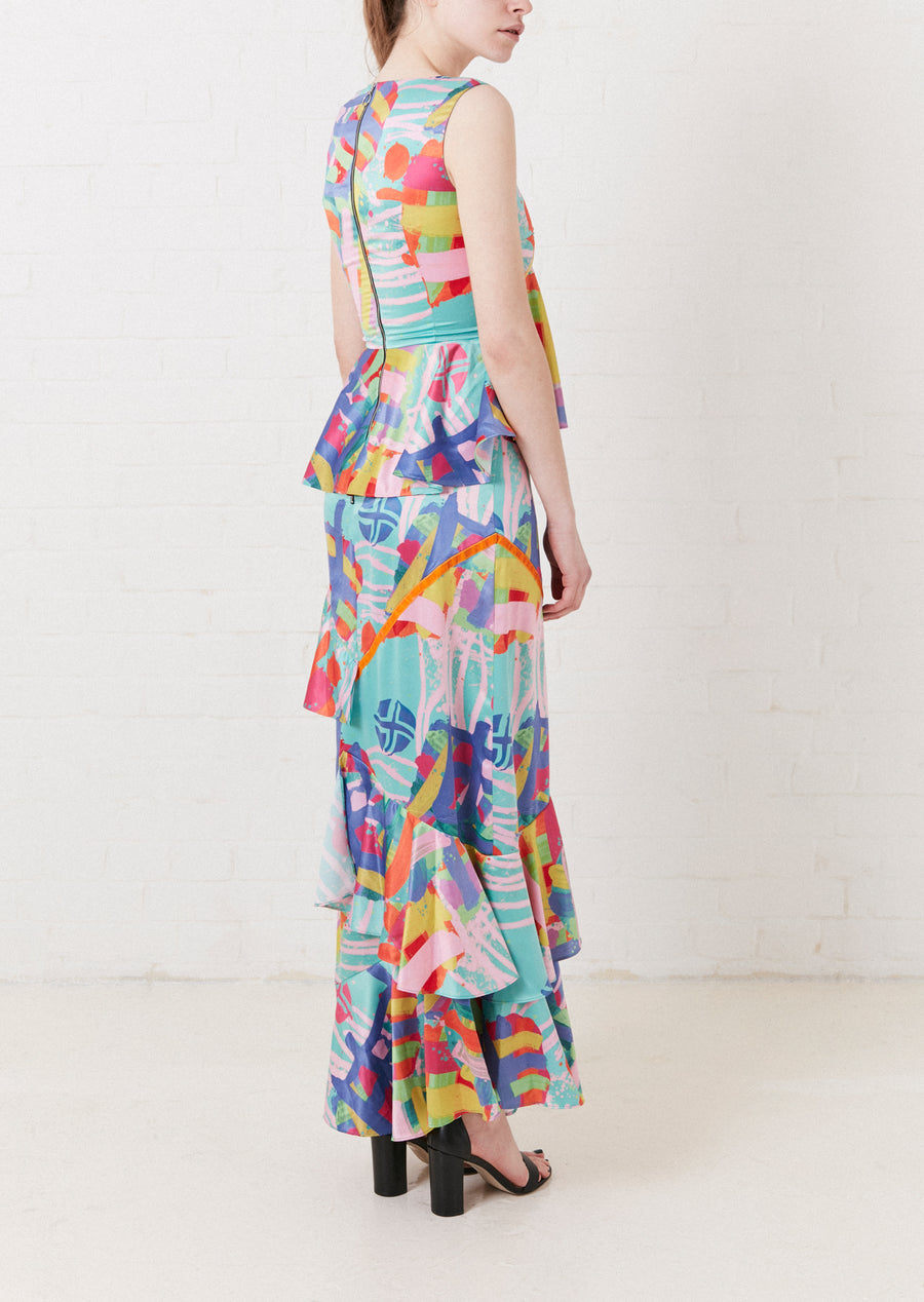 Nova Print Satin Maxi Dress