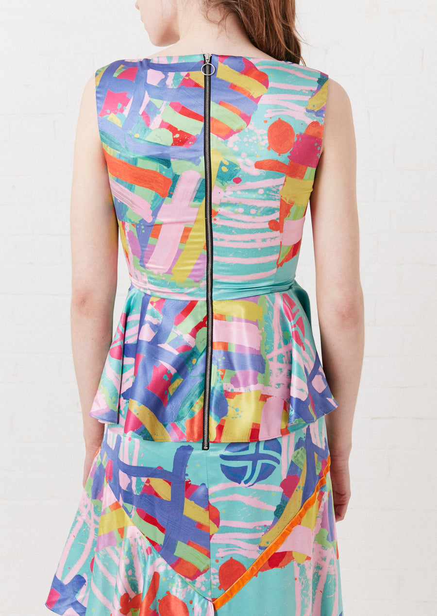 Nova Print Satin Maxi Dress