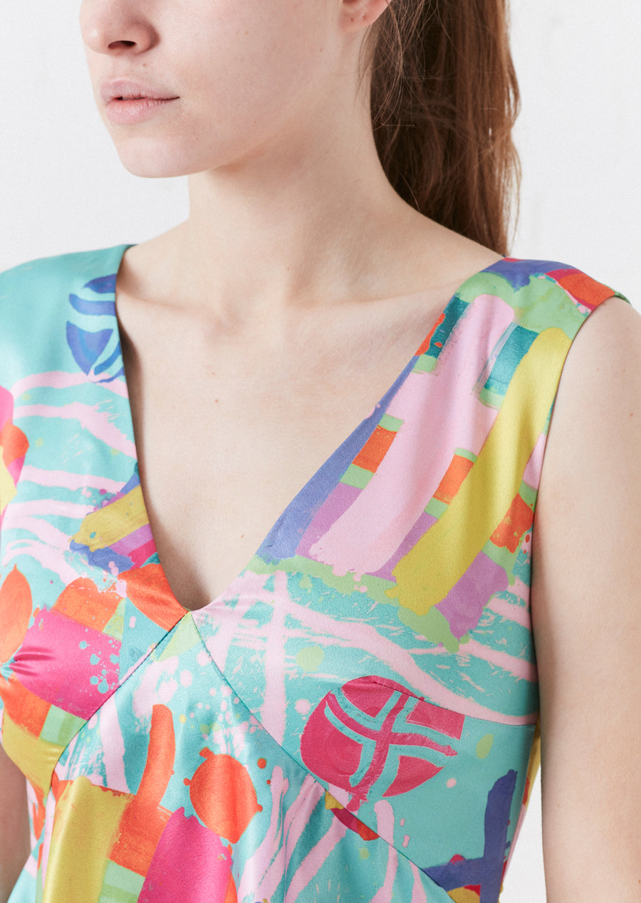 Nova Print Satin Maxi Dress