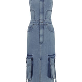 House of Holland Utility Denim Midi Dress