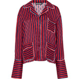 Red and Navy Stripped Pyjama Style Shirt by House of Holland