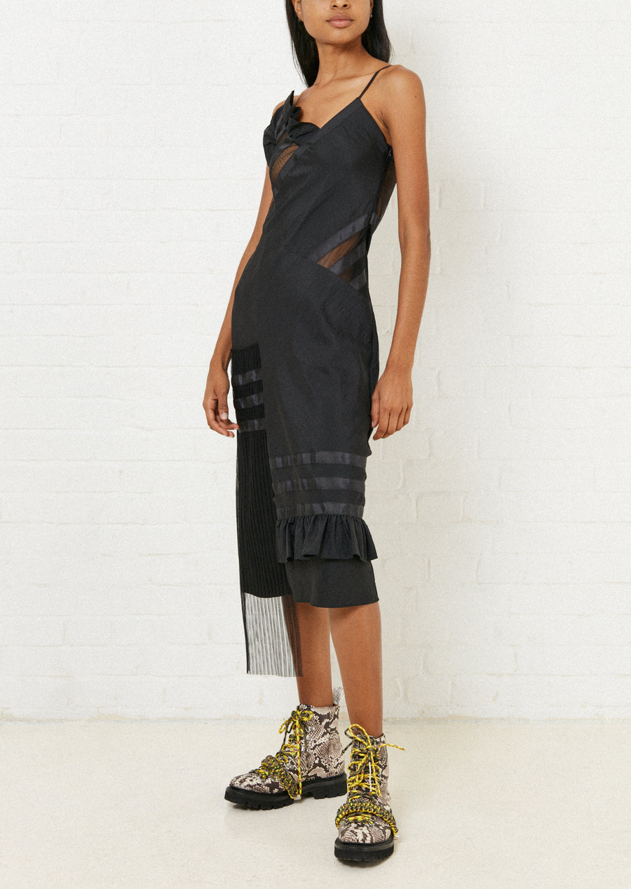Black Ripstop Slip Dress by House of Holland