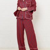 Red and Navy Stripped Pyjama Style Trousers by House of Holland