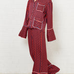 Red and Navy Stripped Pyjama Style Shirt by House of Holland