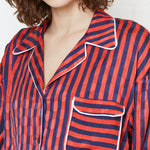 Red and Navy Stripped Pyjama Style Shirt by House of Holland