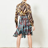 House of Holland Asymmetric Tie Dye Mini Skirt