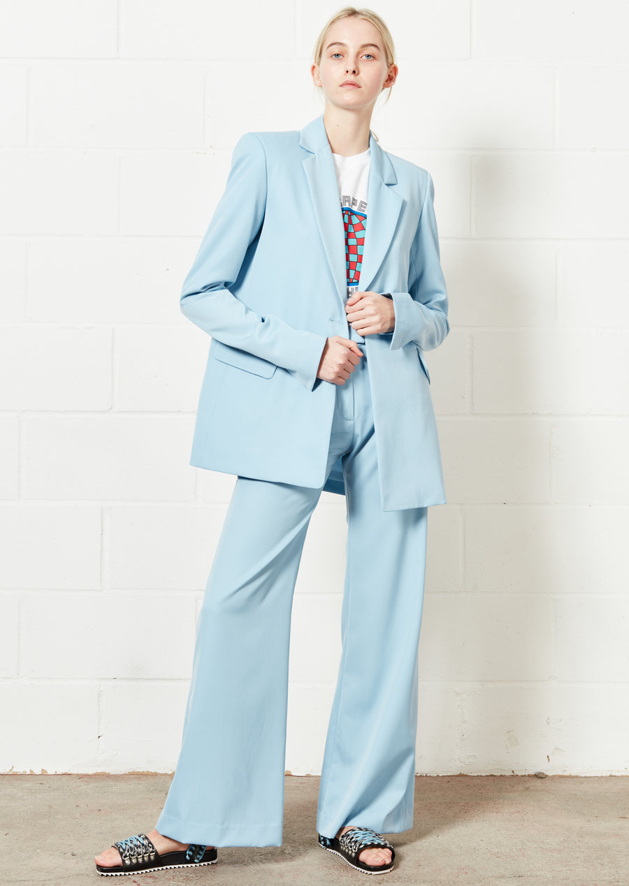 Pale Blue Wide Leg Trouser